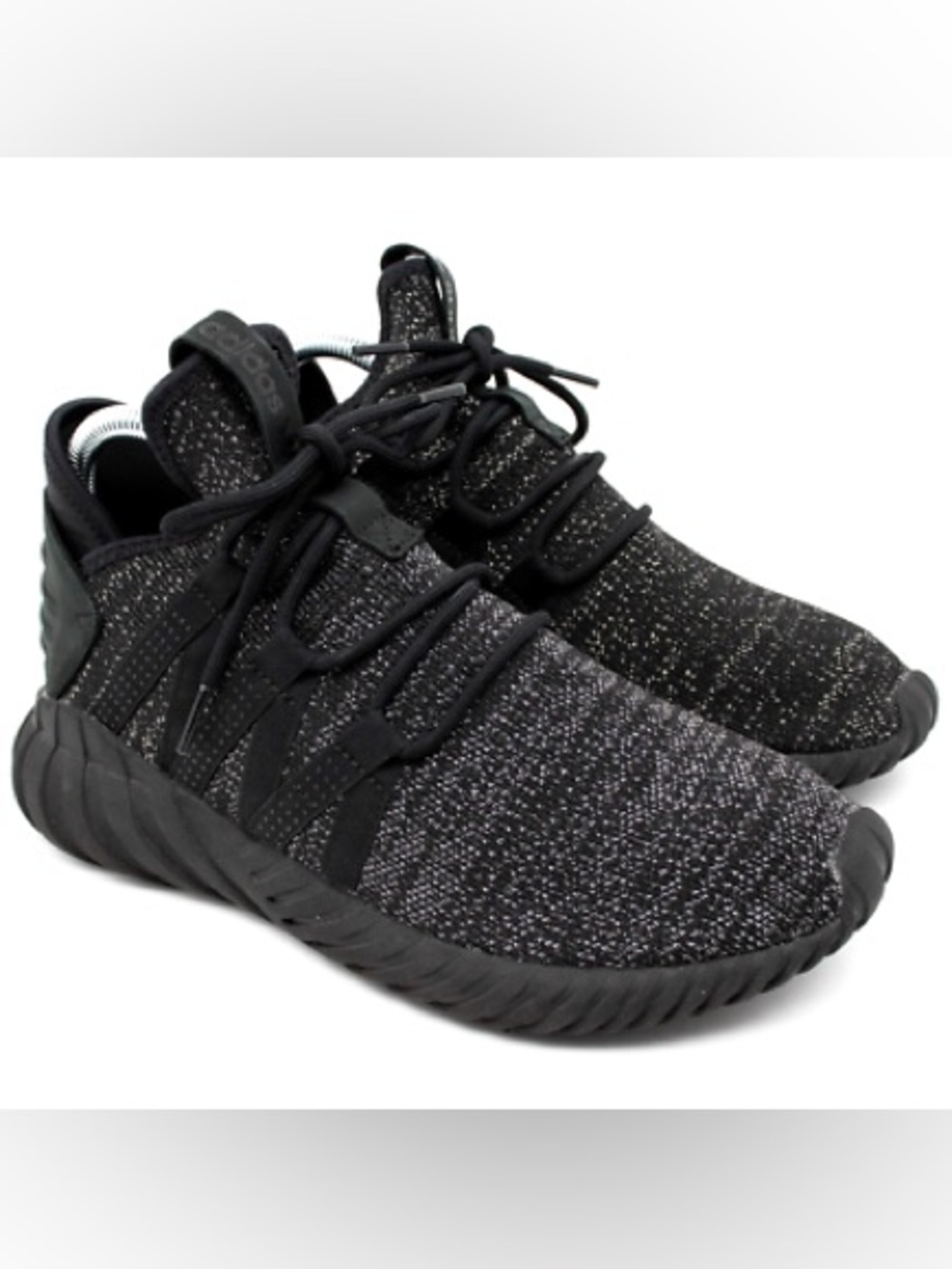 adidas Tubular Dawn Women's Black Sparkle Knit Athletic Sneakers